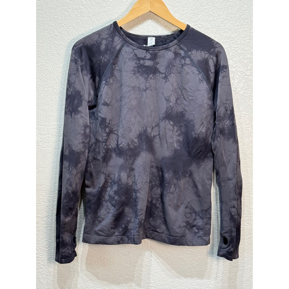 Zella XL Women Gray Tie Dye Seamless Long Sleeve Performance Top NR352577MI